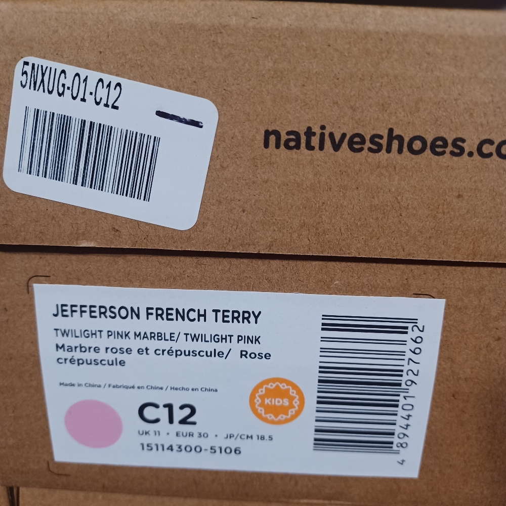 NATIVE Shoes Pink Kids Toddler Jefferson French Terry Slip-On Shoes - Picture 11 of 11